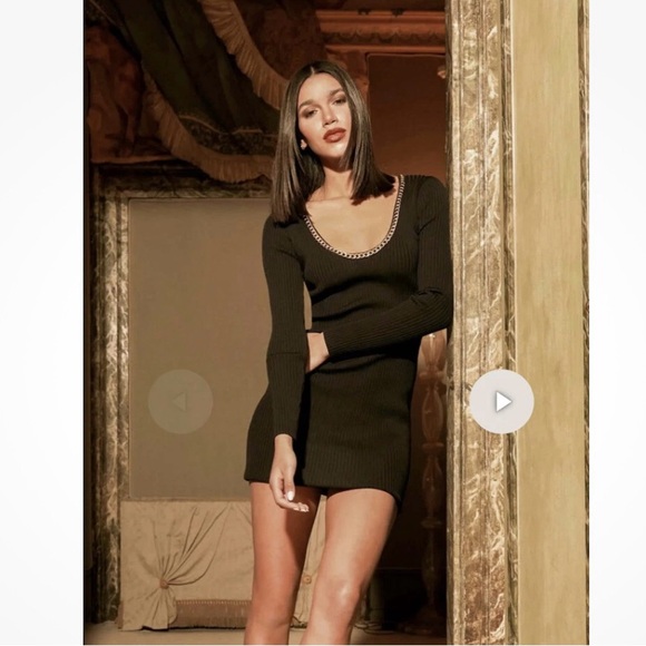 Excellent Generation Love Dolly Chain Sweater  Black Dress - Picture 1 of 6